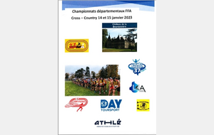 14 et 15/01/2023: CHAMPIONNATS DEPARTEMENTAUX de CROSS-COUNTRY à MONTLOUIS SUR LOIRE